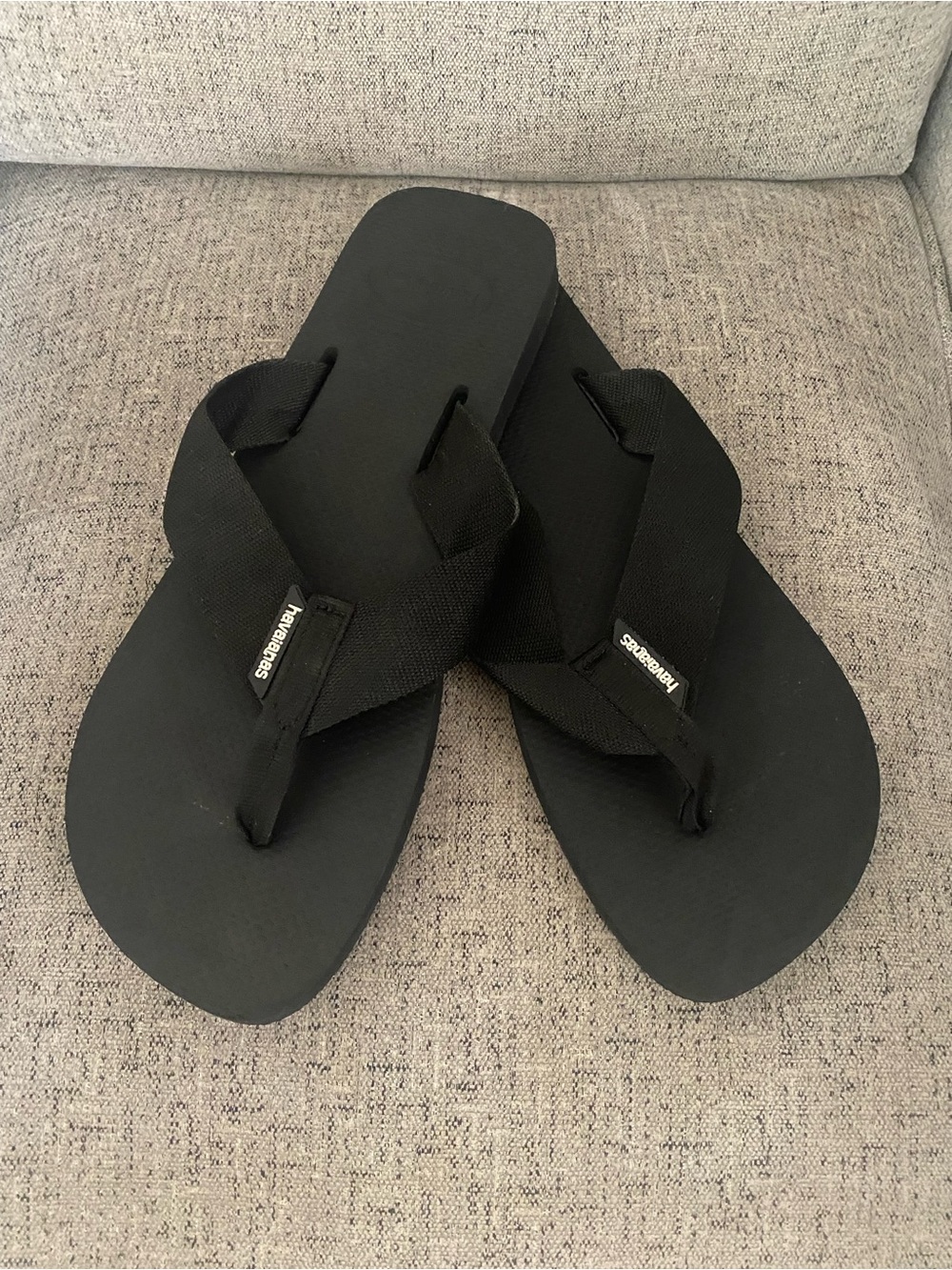 Havaianas Men's Black Fabric-strap Flip Flops
